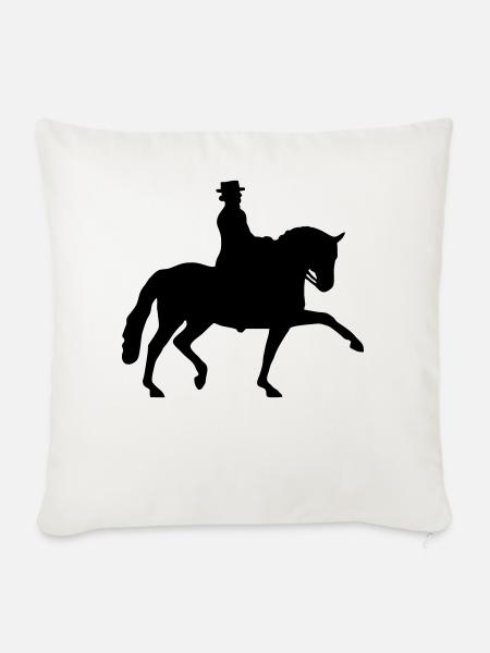 Dressurreiterin klassisch Silhouette - Sofakissen mit Füllung 45 x 45 cm - Naturweiß
