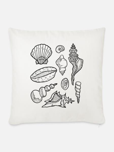 Muscheln - Sofakissen mit Füllung 45 x 45 cm - Naturweiß 