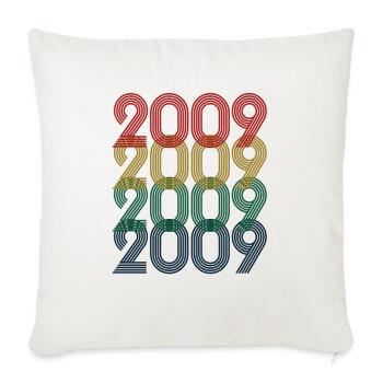 Cool Retro 2009, 14 ans, 14e anniversaire Ados - Coussin et housse de 45 x 45 cm - blanc nature - Devant