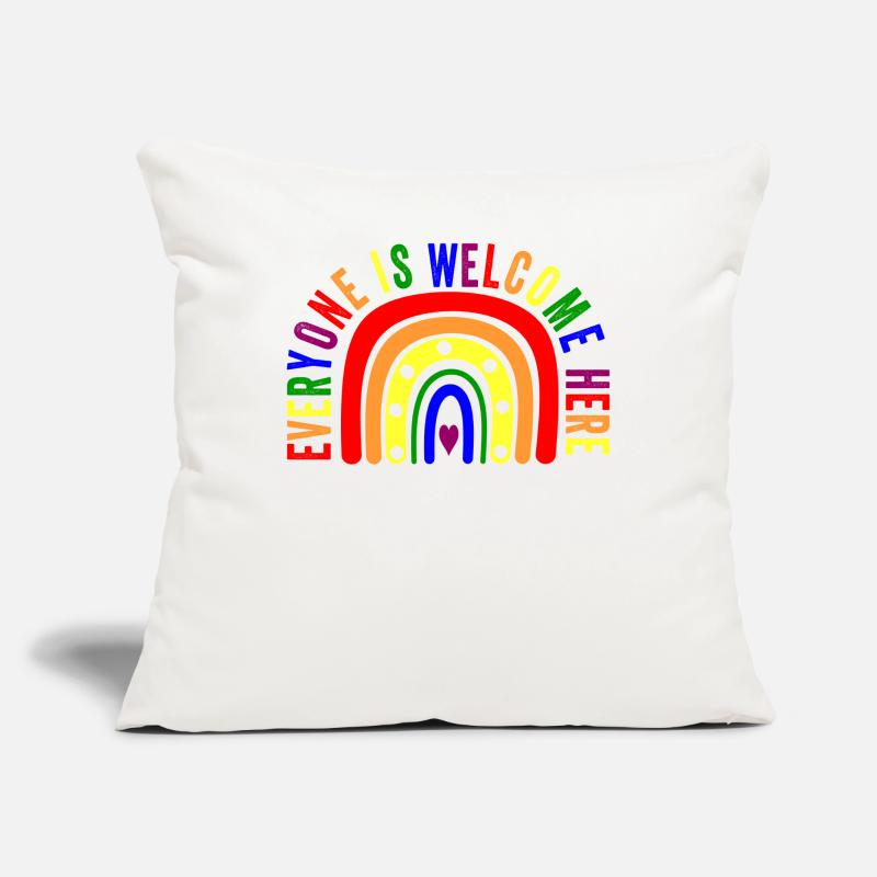 UNITY DAY Everyone is Welcome Here Boho Rainbow Sofa pillow with filling 45cm x 45cm