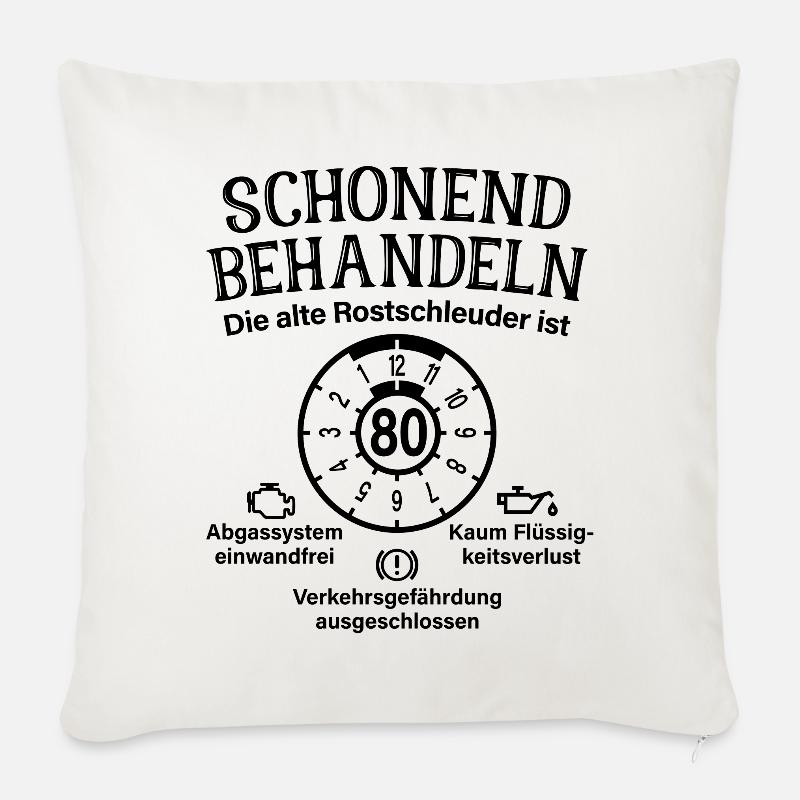 Schonend Behandeln 80. Geburtstag Rostschleuder 80 - Sofakissen mit Füllung 45 x 45 cm - Naturweiß 