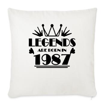 1987 - Né en 1987 - Coussin et housse de 45 x 45 cm - blanc nature - Devant