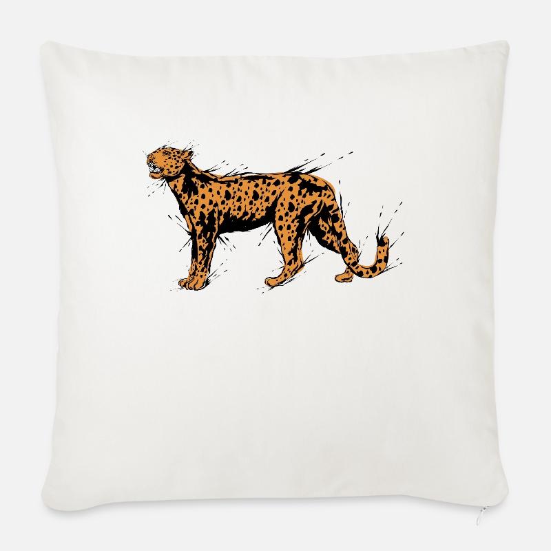 Gepard Leopard - Sofakissen mit Füllung 45 x 45 cm - Naturweiß 