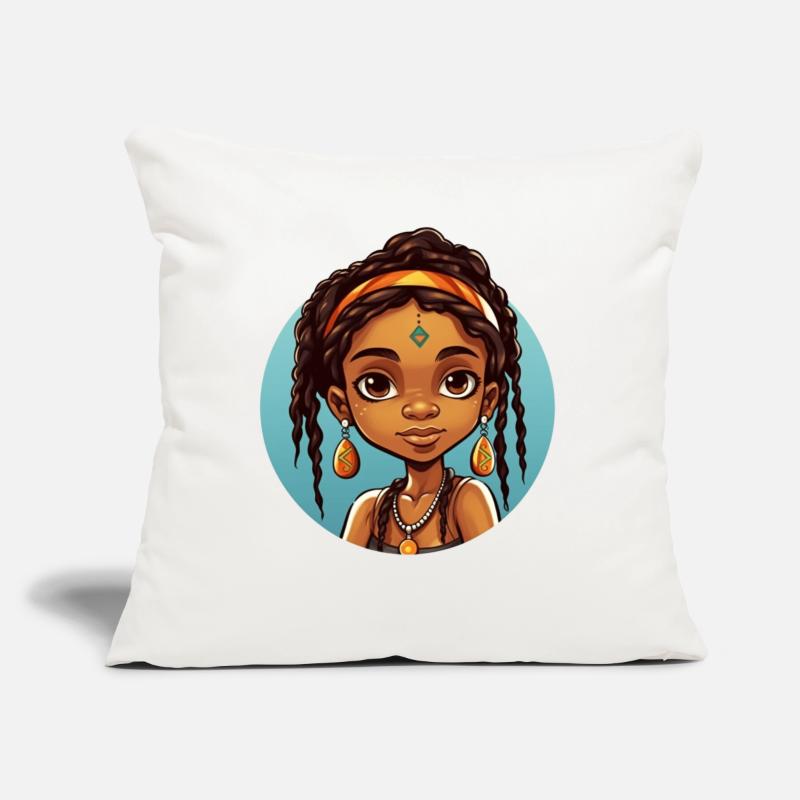 Afro Schwarz Kind Junge Mädchen Ethno Geschenkidee Sofakissen mit Füllung 45 x 45 cm