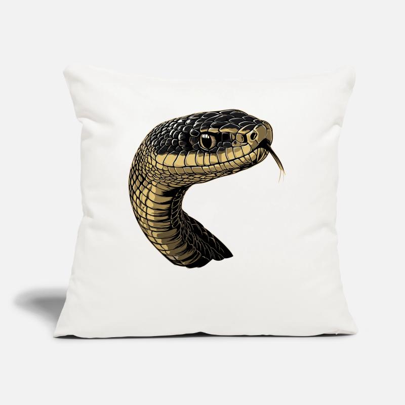 Serpent Python Cobra Mamba Serpent à sonnettes Serpent Coussin et housse de 45 x 45 cm