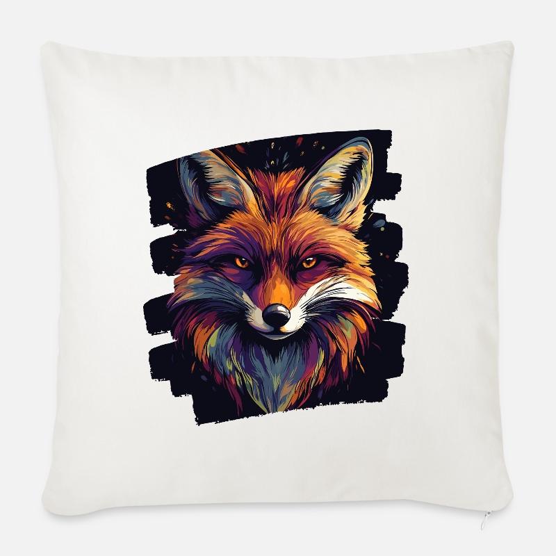 Fuchs - Sofakissen mit Füllung 45 x 45 cm - Naturweiß 