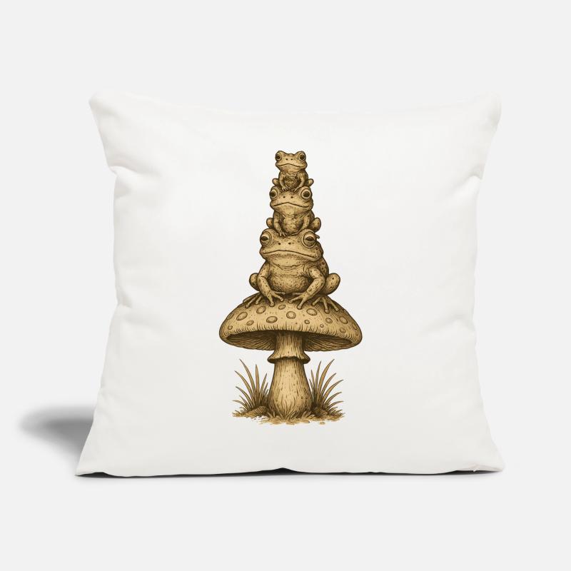 Frog Totem on Mushroom Stack Sofa pillow with filling 45cm x 45cm