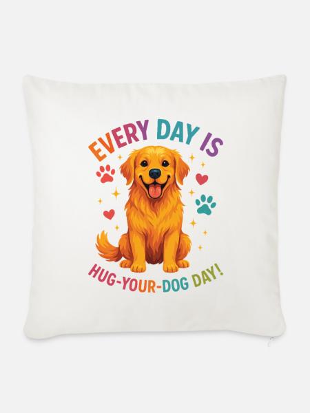 Golden Retriever - Sofakissen mit Füllung 45 x 45 cm - Naturweiß