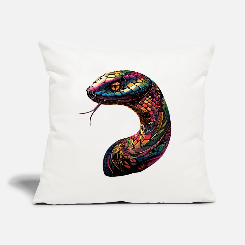 Schlange Python Kobra Klapperschlange Schlangen Sofakissen mit Füllung 45 x 45 cm
