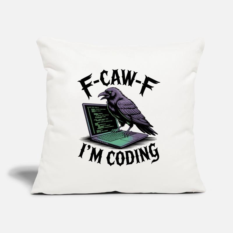 RabenCoder : Code Raven sur l’ordinateur portable Coussin et housse de 45 x 45 cm