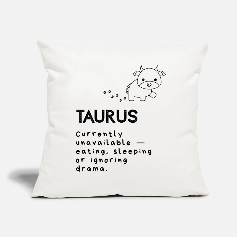 Dessin animé mignon du Taureau - Mode sieste activé Coussin et housse de 45 x 45 cm