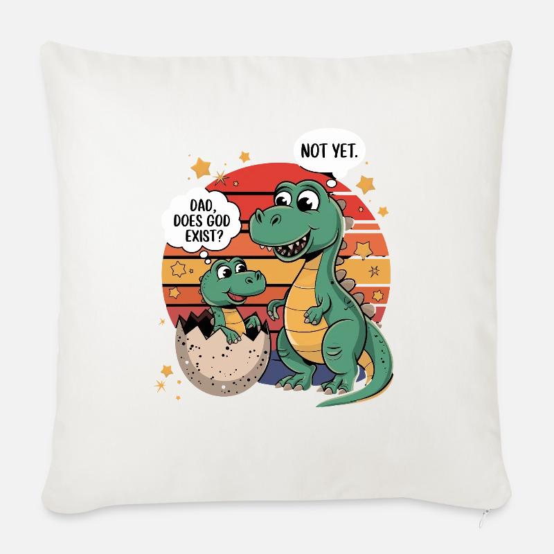Dino Existenz Frage - Sofakissen mit Füllung 45 x 45 cm - Naturweiß 