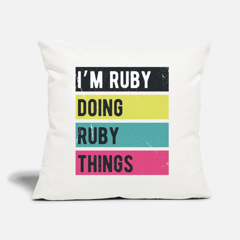 I’m Ruby Doing Ruby Things Retro Colors Sofa pillow with filling 45cm x 45cm