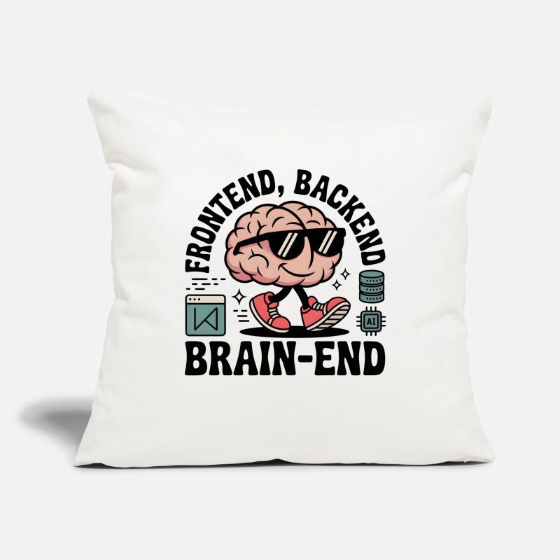 Frontend, Backend, Brain-End | Developer Sofa pillow with filling 45cm x 45cm