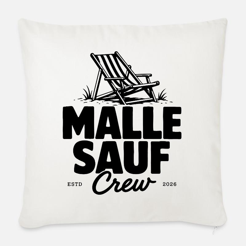 Équipage Malle Sauf 2026 - Coussin et housse de 45 x 45 cm - blanc nature
