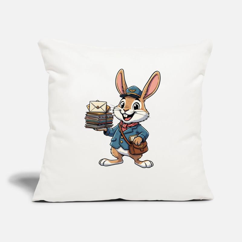 Hase als Postbote mit Briefstapel Sofakissen mit Füllung 45 x 45 cm