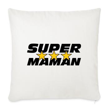 Super Maman - Fête des Mères - Coussin et housse de 45 x 45 cm - blanc nature - Devant
