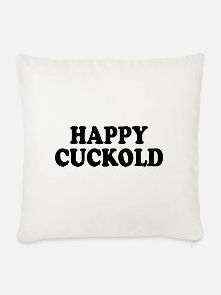 Happy cuckold - Sofakissen mit Füllung 45 x 45 cm - Naturweiß