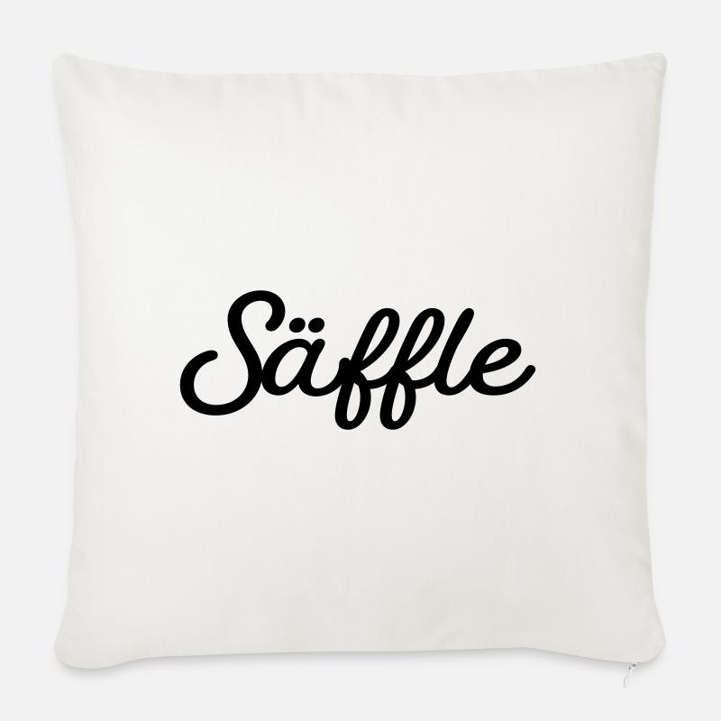 Säffle schwarz - Sofakissen mit Füllung 45 x 45 cm - Naturweiß 