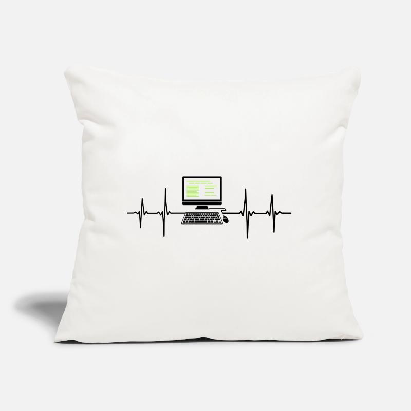 Computer EKG heartbeat programmer pc nerd Sofa pillow with filling 45cm x 45cm