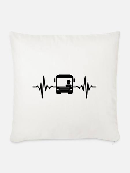 Busfahrer Herzschlag - Sofakissen mit Füllung 45 x 45 cm - Naturweiß