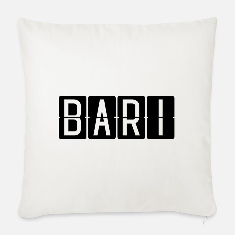 Panneau de l’aéroport de Bari - Coussin et housse de 45 x 45 cm - blanc nature