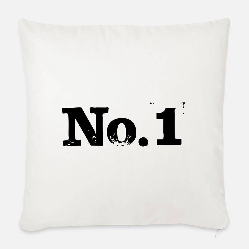 No. 1 - Nummer 1 - Sofakissen mit Füllung 45 x 45 cm - Naturweiß 