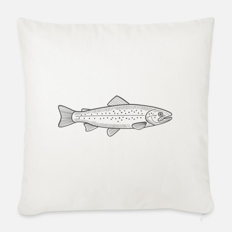 Forelle - Sofakissen mit Füllung 45 x 45 cm - Naturweiß 