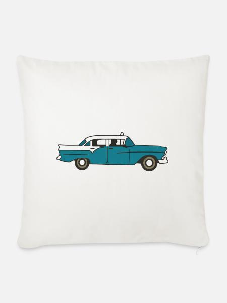 Kubanisches Oldtimer-Auto - Sofakissen mit Füllung 45 x 45 cm - Naturweiß