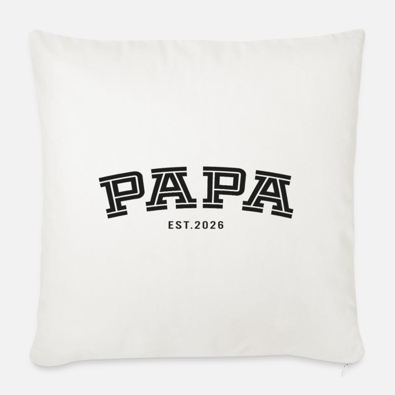 Papa Est. 2026 - Sofakissen mit Füllung 45 x 45 cm - Naturweiß 