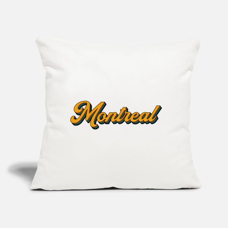 Montréal Retro Script Multicolore Shadow Coussin et housse de 45 x 45 cm