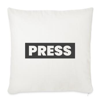 Conception de la presse en disant « PRESS » Journalistes d’information - Coussin et housse de 45 x 45 cm - blanc nature - Devant