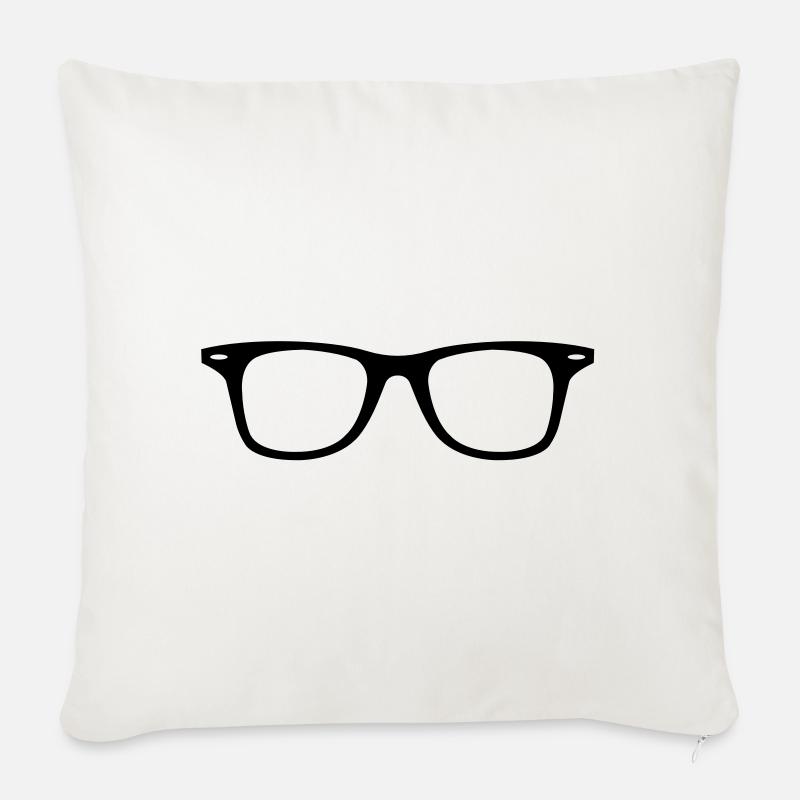 hipster brille nerdbrille - Sofakissen mit Füllung 45 x 45 cm - Naturweiß