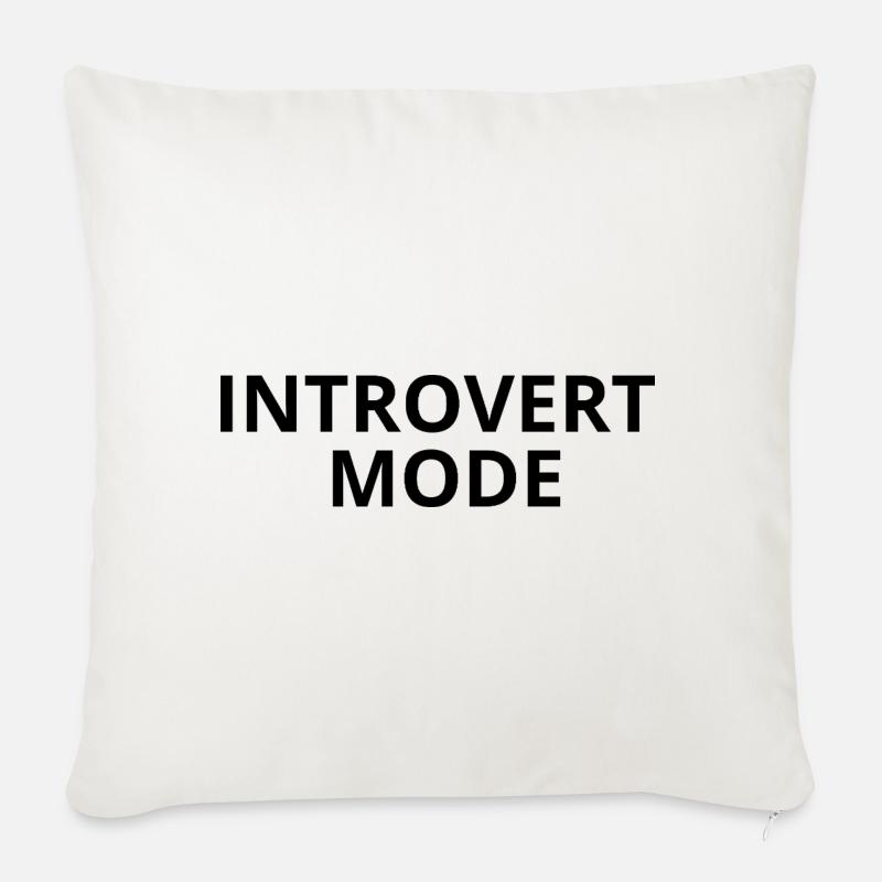 INTROVERT MODE – Minimal Unisex Apparel - Coussin et housse de 45 x 45 cm - blanc nature