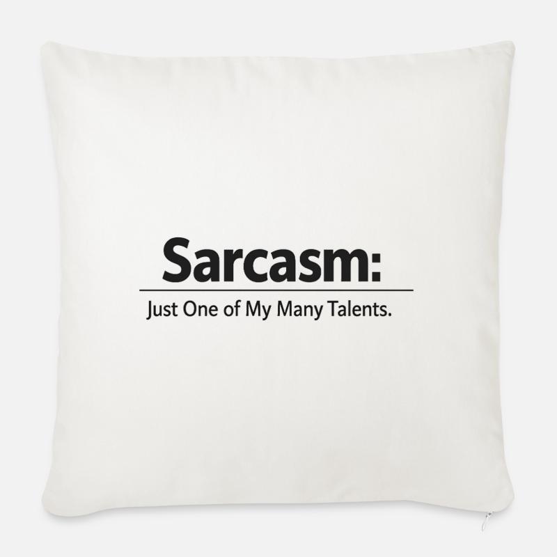 Sarcasm / Sarkasmus - Sofakissen mit Füllung 45 x 45 cm - Naturweiß 