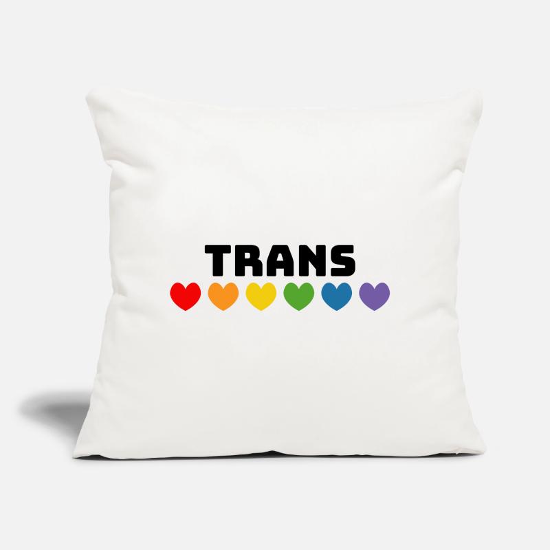 Regenbogenherzchen Trans schwarz Sofakissen mit Füllung 45 x 45 cm