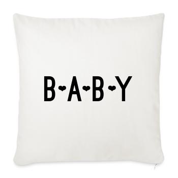 J’aime mon bébé | Conseil cadeau de maternité - Coussin et housse de 45 x 45 cm - blanc nature - Devant