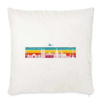 Vibrant Skyline Stripes - Sofa pillow with filling 45cm x 45cm - natural white - Front