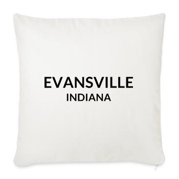 Evansville, Indiana, États-Unis - Coussin et housse de 45 x 45 cm - blanc nature - Devant