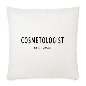 Cosmétologue Est. 2023 Cosmétologue diplômé - Coussin et housse de 45 x 45 cm - blanc nature - Devant