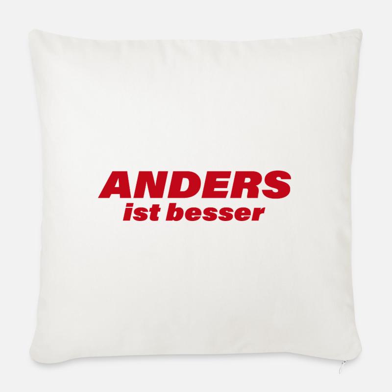 ANDERS IST BESSER - Sofakissen mit Füllung 45 x 45 cm - Naturweiß 