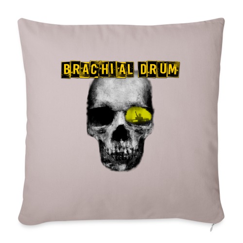 Brachial Drum Logo / Skull mit Schriftzug - Sofakissen mit Füllung 45 x 45 cm
