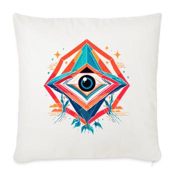 Oeil futuriste en nexus géométrique - Coussin et housse de 45 x 45 cm - blanc nature - Devant