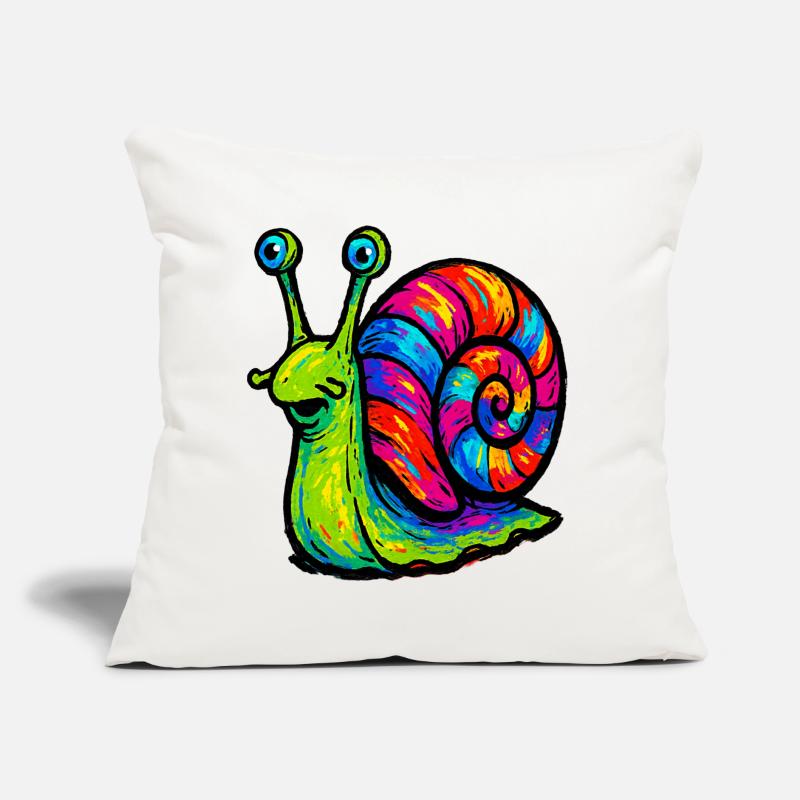 Rainbow Multicolor Psychedelic Snail Sofa pillow with filling 45cm x 45cm