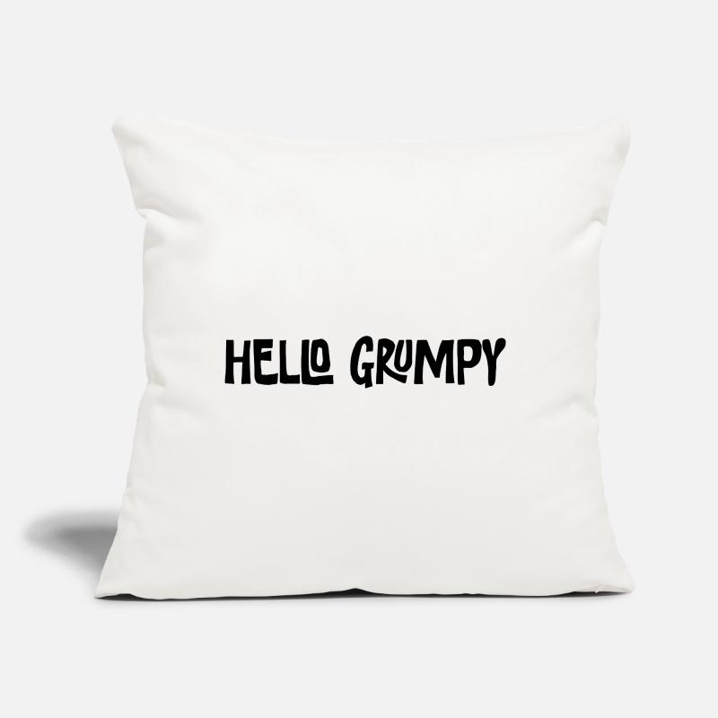 Hello Grumpy Funny Minimal Saying Sofa pillow with filling 45cm x 45cm