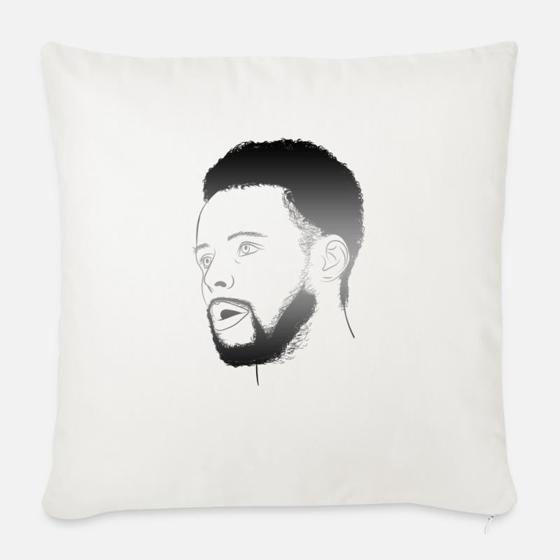 Dunkler Mann mit Bart - Sofakissen mit Füllung 45 x 45 cm - Naturweiß 