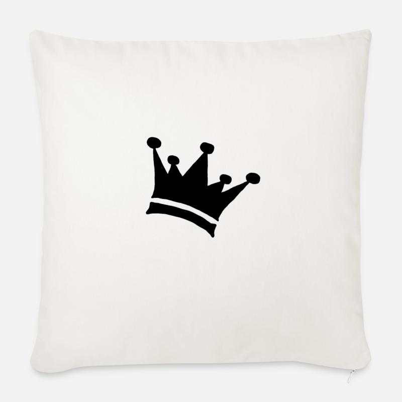 Krone Geschenk King Geschenkidee Queen crown krona - Sofakissen mit Füllung 45 x 45 cm - Naturweiß 
