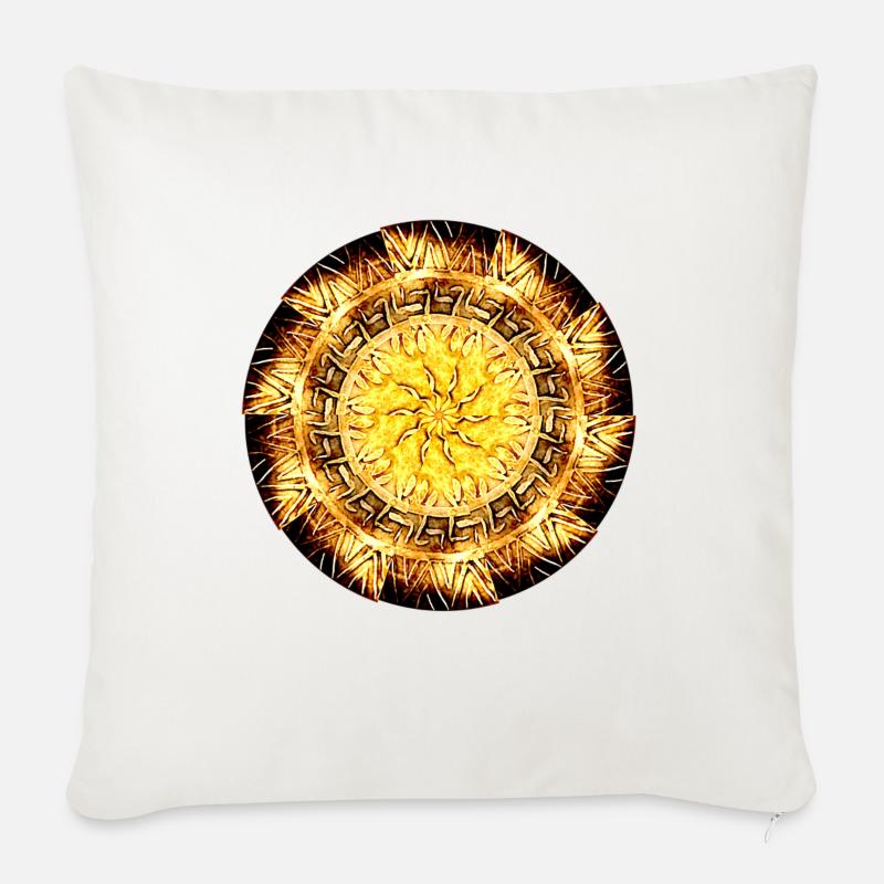 Mandala - Sofakissen mit Füllung 45 x 45 cm - Naturweiß 