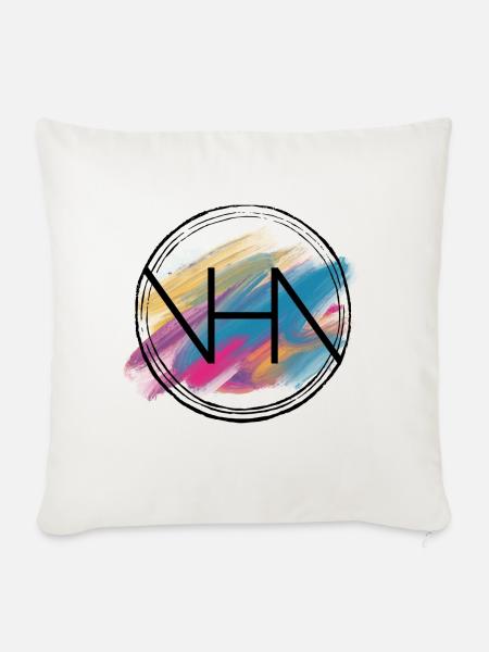 VHA VividHeArt Logo - Sofakissen mit Füllung 45 x 45 cm - Naturweiß