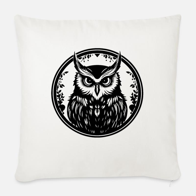 Eule Eulen Vogel Vögel - Sofakissen mit Füllung 45 x 45 cm - Naturweiß 